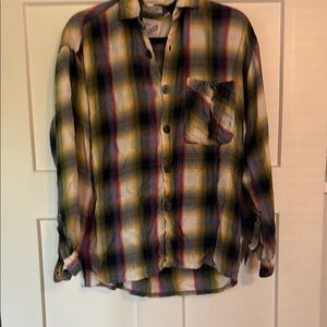 GOOUCH Plaid Button-Up Shirt sz l